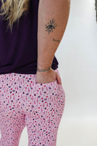 Flora's Garden Print Tee Floral Jogger PJ Set Bamboo back pocket detail view