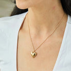 Sweetheart Necklace in 14k Gold by Foxy Originals with a heart pendant on a delicate chain.