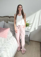 French Terry Straight Leg Cargo Pant pink