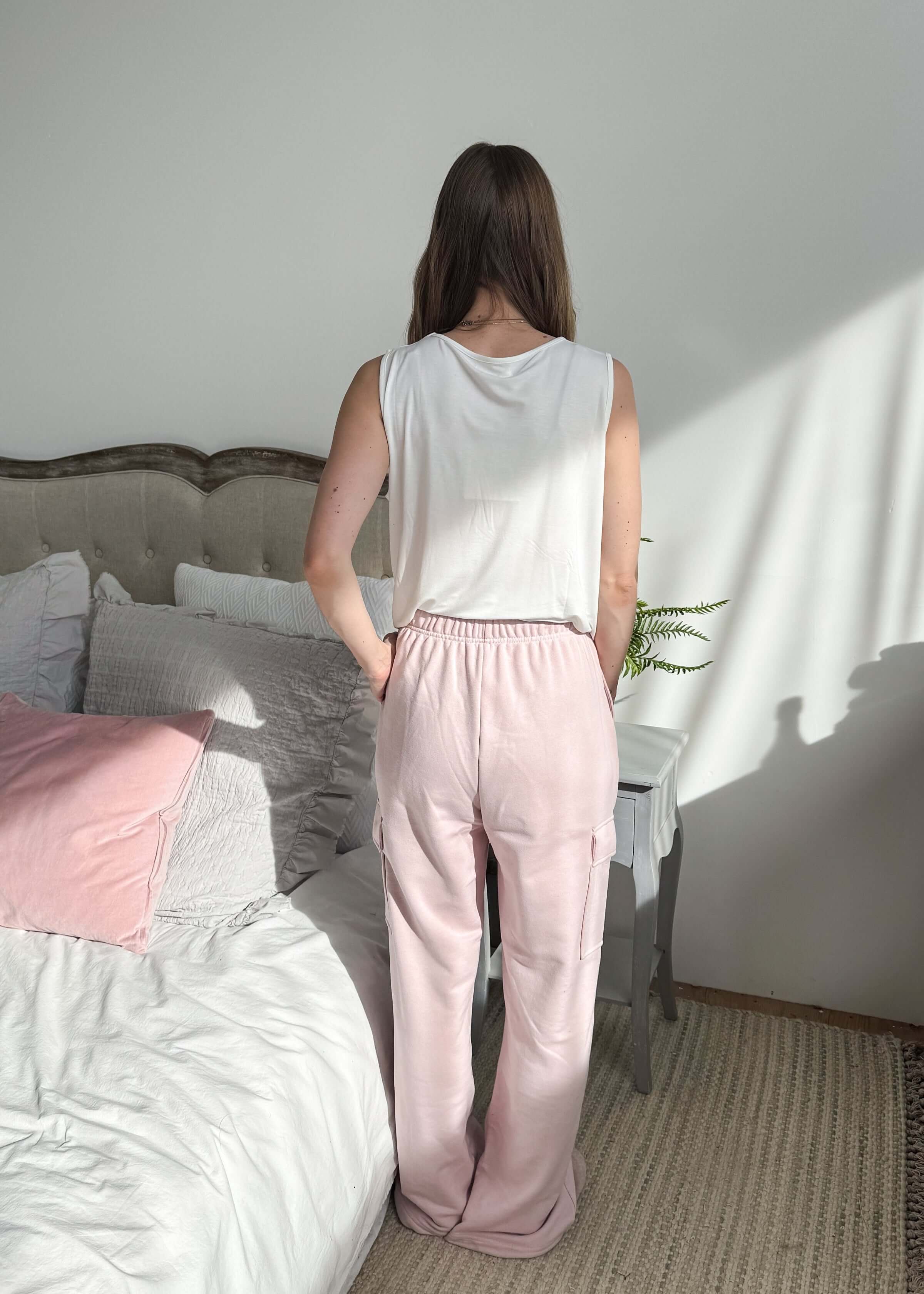 French Terry Straight Leg Cargo Pant