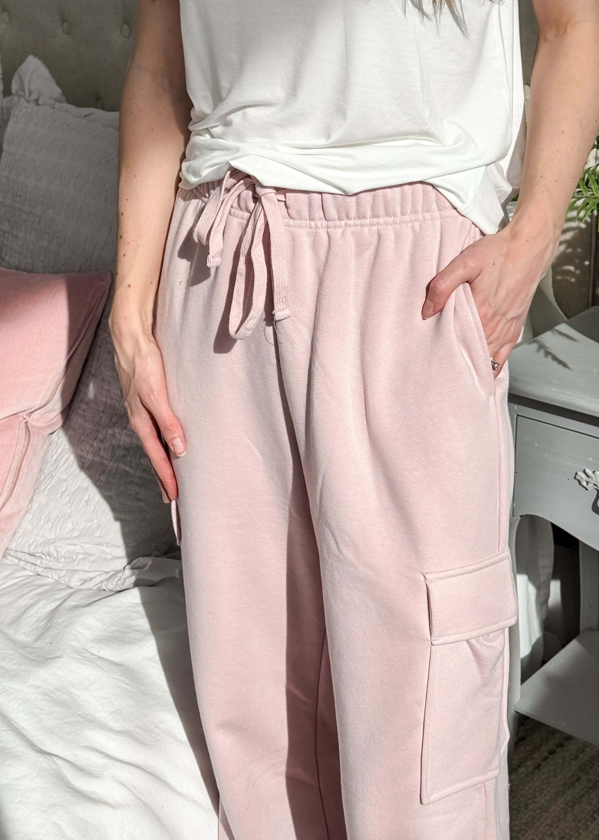 French Terry Straight Leg Cargo Pant