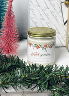 Frosted Peaches 9oz Candle - Peach Nectar + White Fir + Spruce Coconut Soy Wax 