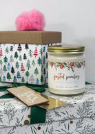 Frosted Peaches 9oz Candle - Peach Nectar + White Fir + Spruce Coconut Soy Wax 