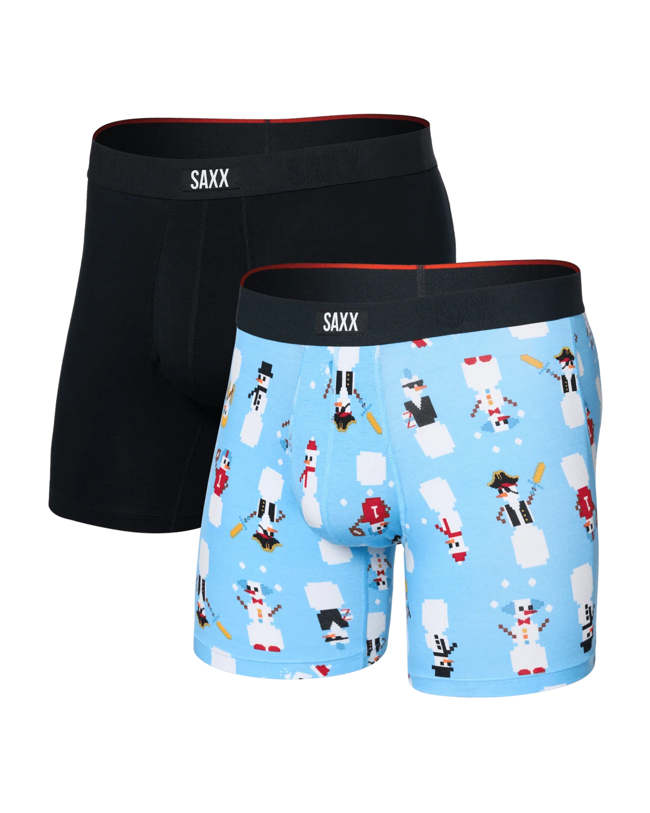 men's comfort boxer briefs with ball pouch technology by saxx - 2 pack gift box in frosty gamer