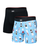 men's comfort boxer briefs with ball pouch technology by saxx - 2 pack gift box in frosty gamer