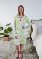 Georgia Rylan Bamboo Button-Up Nightshirt | Limoncello Print -Georgia Rylan- Cloud Nine Pajamas