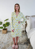 Georgia Rylan Bamboo Button-Up Nightshirt | Limoncello Print -Georgia Rylan- Cloud Nine Pajamas