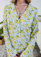 Georgia Rylan Bamboo Button-Up Nightshirt | Limoncello Print -Georgia Rylan- Cloud Nine Pajamas