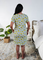 Georgia Rylan Bamboo V-Neck Nightshirt with Pockets | Limoncello Print back profile