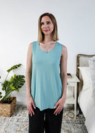 Georgia Rylan Essential Bamboo Tank | Sage Blue