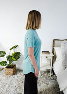 Georgia Rylan Essential Bamboo Tee | Sage Blue