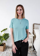 Georgia Rylan Essential Bamboo Tee | Sage Blue