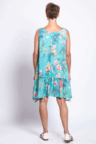 Gia Dress in Teal Fiji – Linen - Bamboo V - Neck Tunic Dress - Blue Sky Clothing Co - Cloud Nine Pajamas