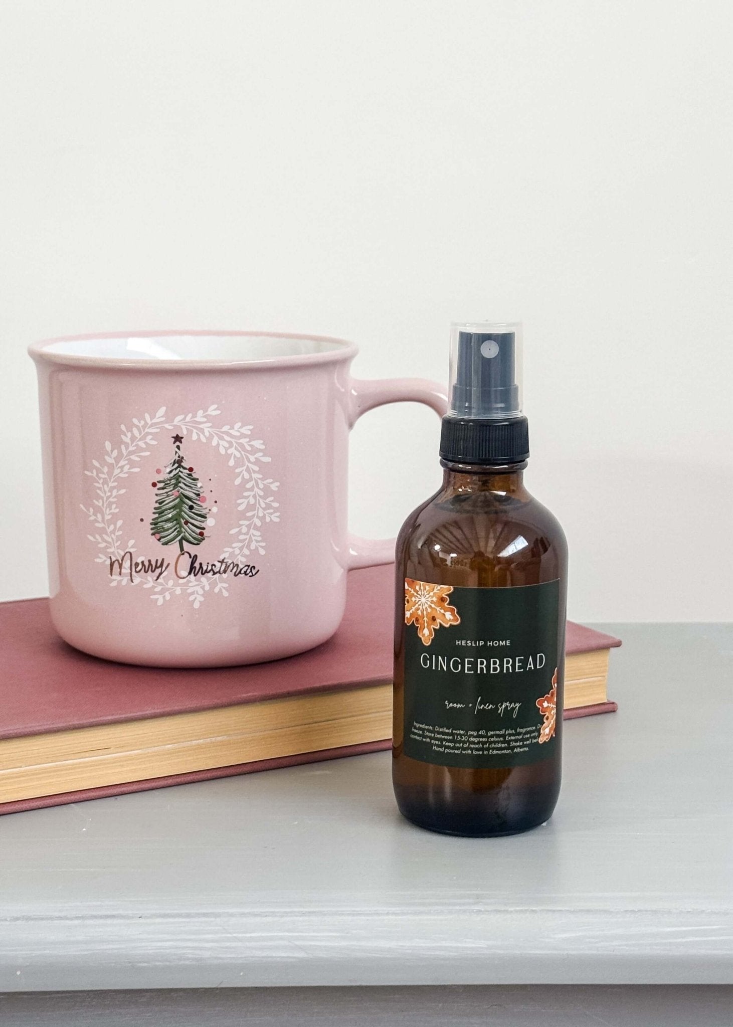Gingerbread Holiday Room & Linen Spray  gingerbread scent holiday 8 oz room and linen spray non-toxic for the holidays by Heslip Home