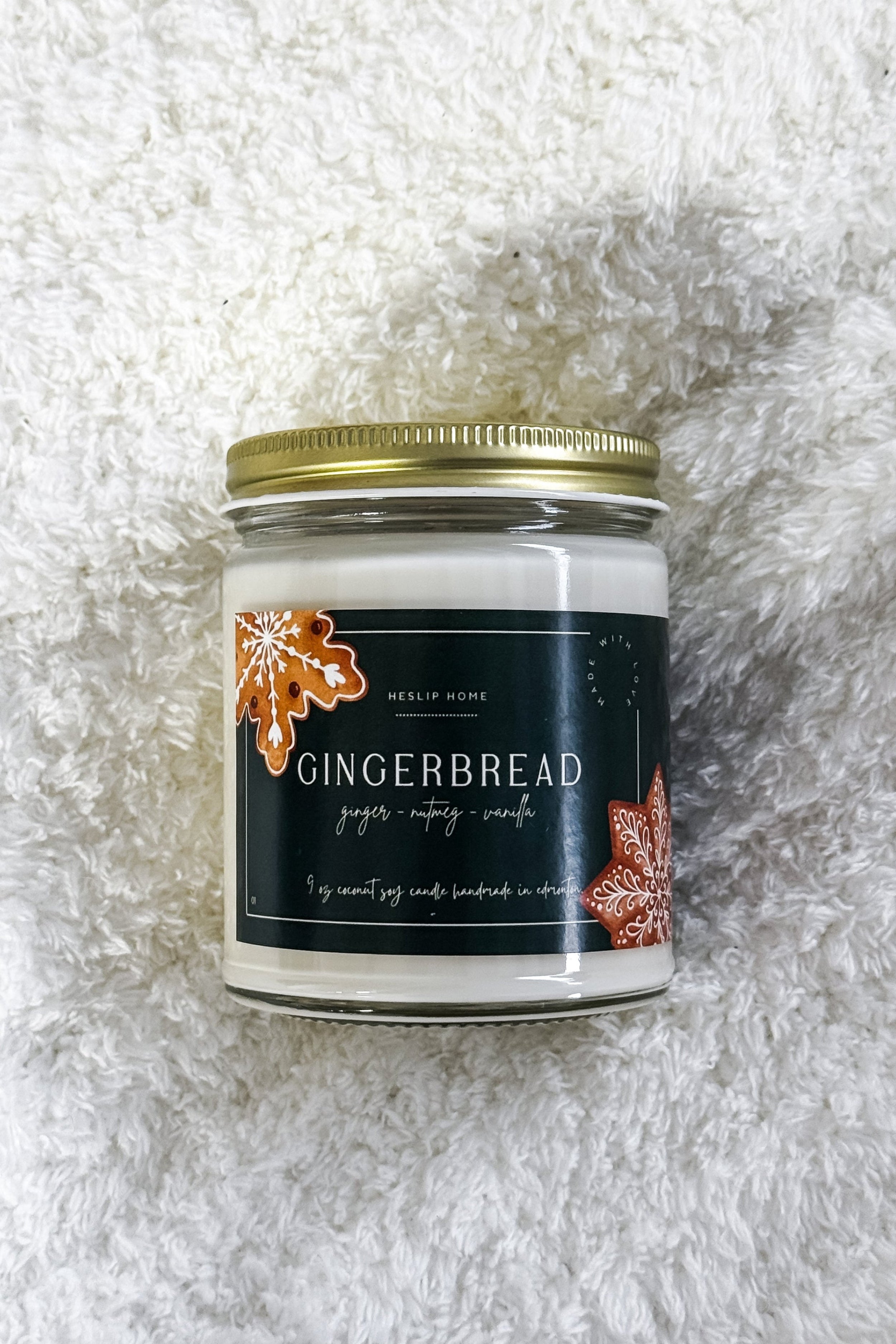 gingerbread scent coconut soy wax candle handpoured 