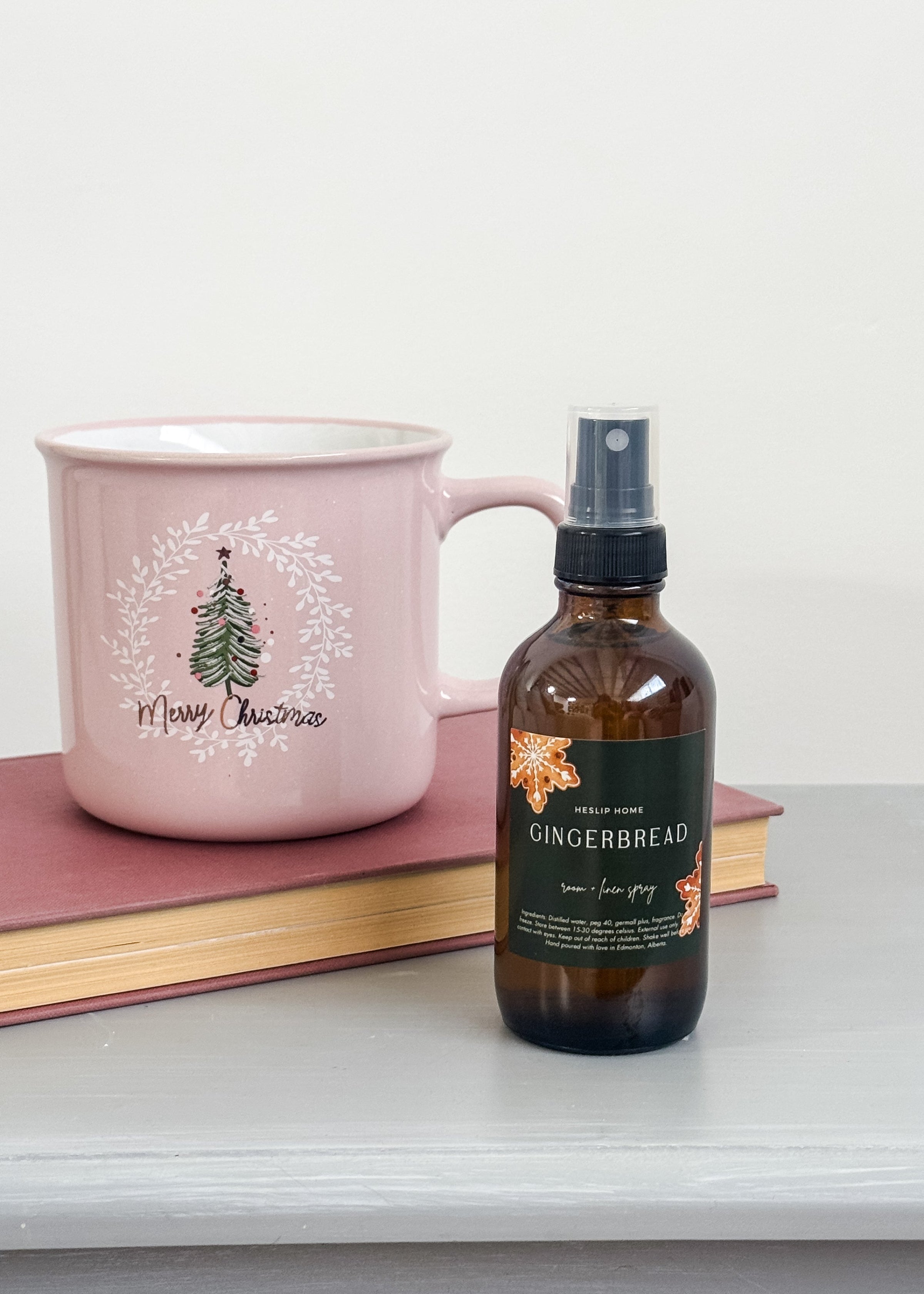 Gingerbread Holiday Room & Linen Spray  gingerbread scent holiday 8 oz room and linen spray non-toxic for the holidays by Heslip Home