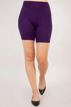 Hallie Bamboo Anti-Chafe Cooling Slip Shorts in purple, designed for comfort and all-day wear.
