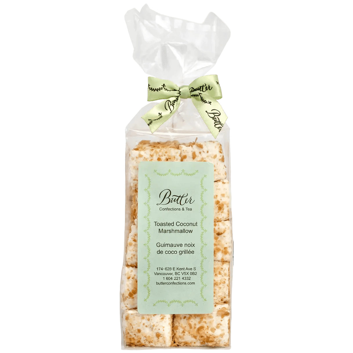 Handcrafted Gourmet Marshmallows in a 4-piece taster bag, featuring toasted coconut marshmallow delights.