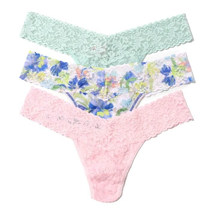 Hanky Panky 3 - Pack Signature Lace Low Rise Thong Gift Box – One Size Fits Most - HANKY PANKY - Cloud Nine Pajamas