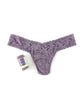 Hanky Panky Low Rise Thong in purple lace with gift-ready wrap, perfect for comfortable and stylish wear.
