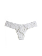 Hanky Panky Low Rise Thong in white lace, showcasing a modern and flirty style for comfortable wear.