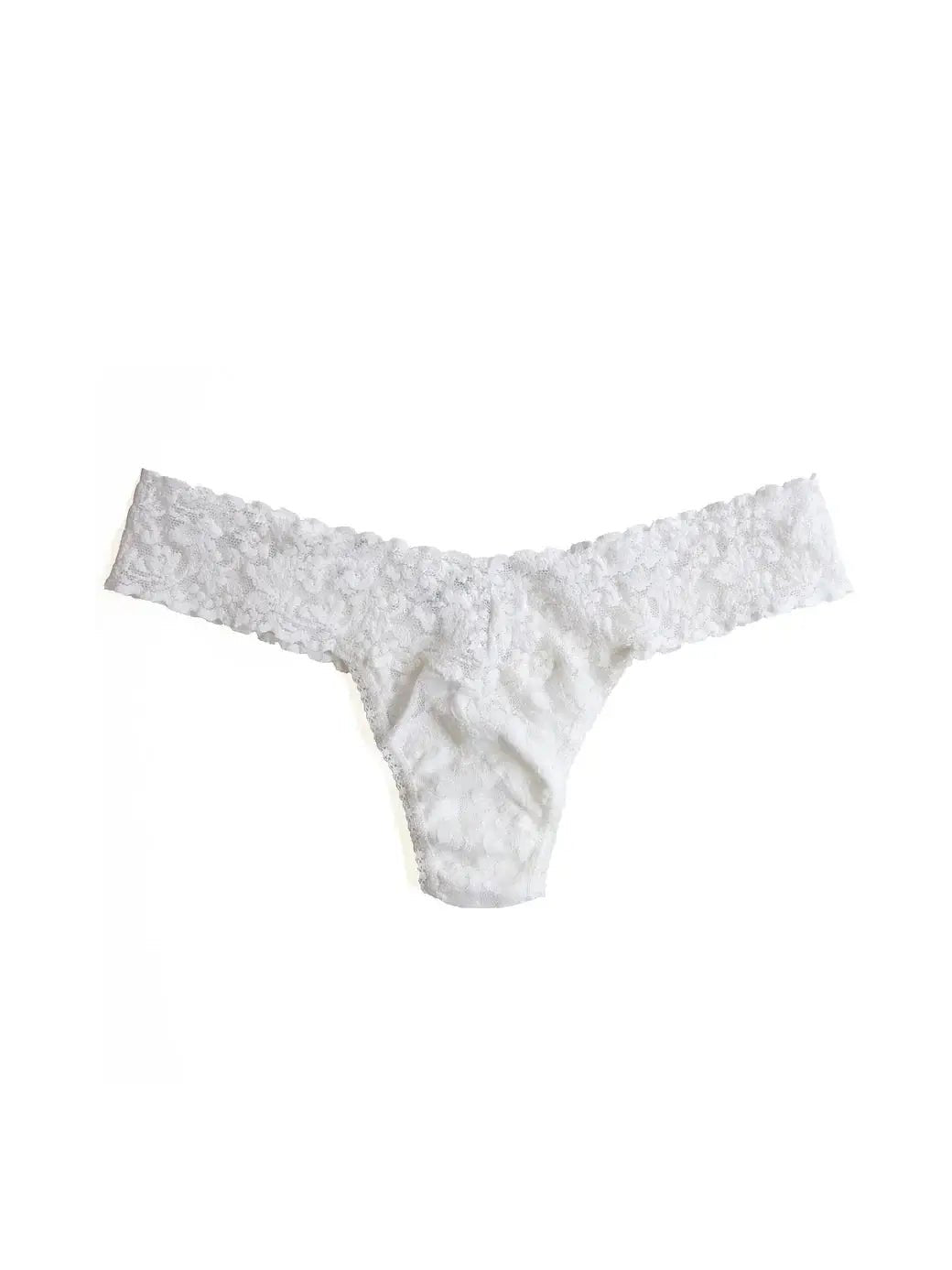 Hanky Panky Original Rise Thong – Signature Lace in white color, featuring soft lace design for comfort and style.