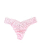 Hanky Panky Original Rise Thong - Signature Lace in pink color, one size fits most, showcasing delicate lace design.