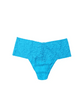 Hanky Panky Retro Thong in vibrant blue lace, high-waisted design for comfort and flattering coverage, one size fits most.
