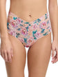 Hanky Panky Retro Thong in floral lace design showcasing high-waisted style and figure-flattering coverage.