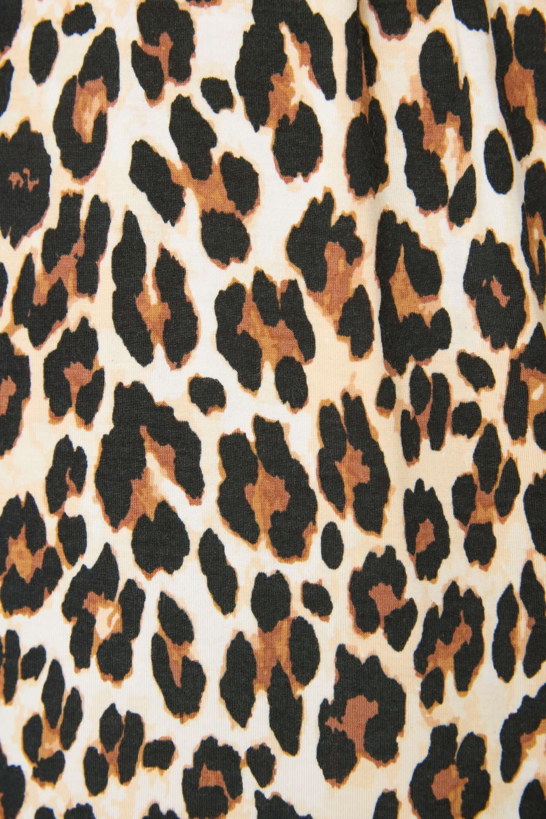 Women's Holiday Dreams Leopard Modal Pants Set w Red Piping | PJ Salvage - close up of print