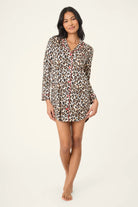 Women's  Holiday Dreams Leopard Modal Nightshirt | PJ Salvage