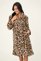 Holiday Dreams Leopard Print Fleece Robe for Women by PJ Salvage