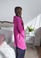 Hooded Cardigan Open Front | Pink
