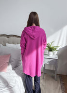 Hooded Cardigan Open Front | Pink
