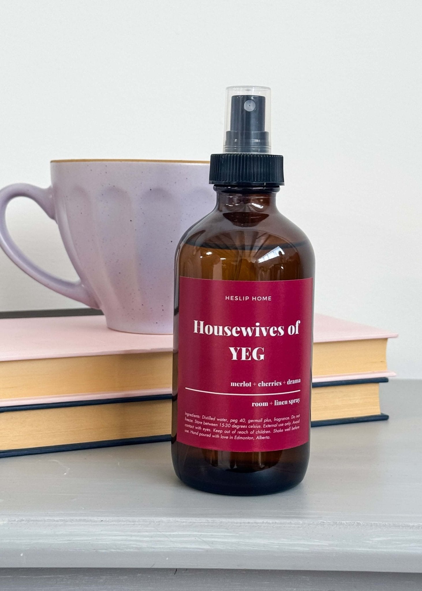 "housewives of YEG" luxury room and linen spray smells like merlot wine and drama, handmade in Edmonton