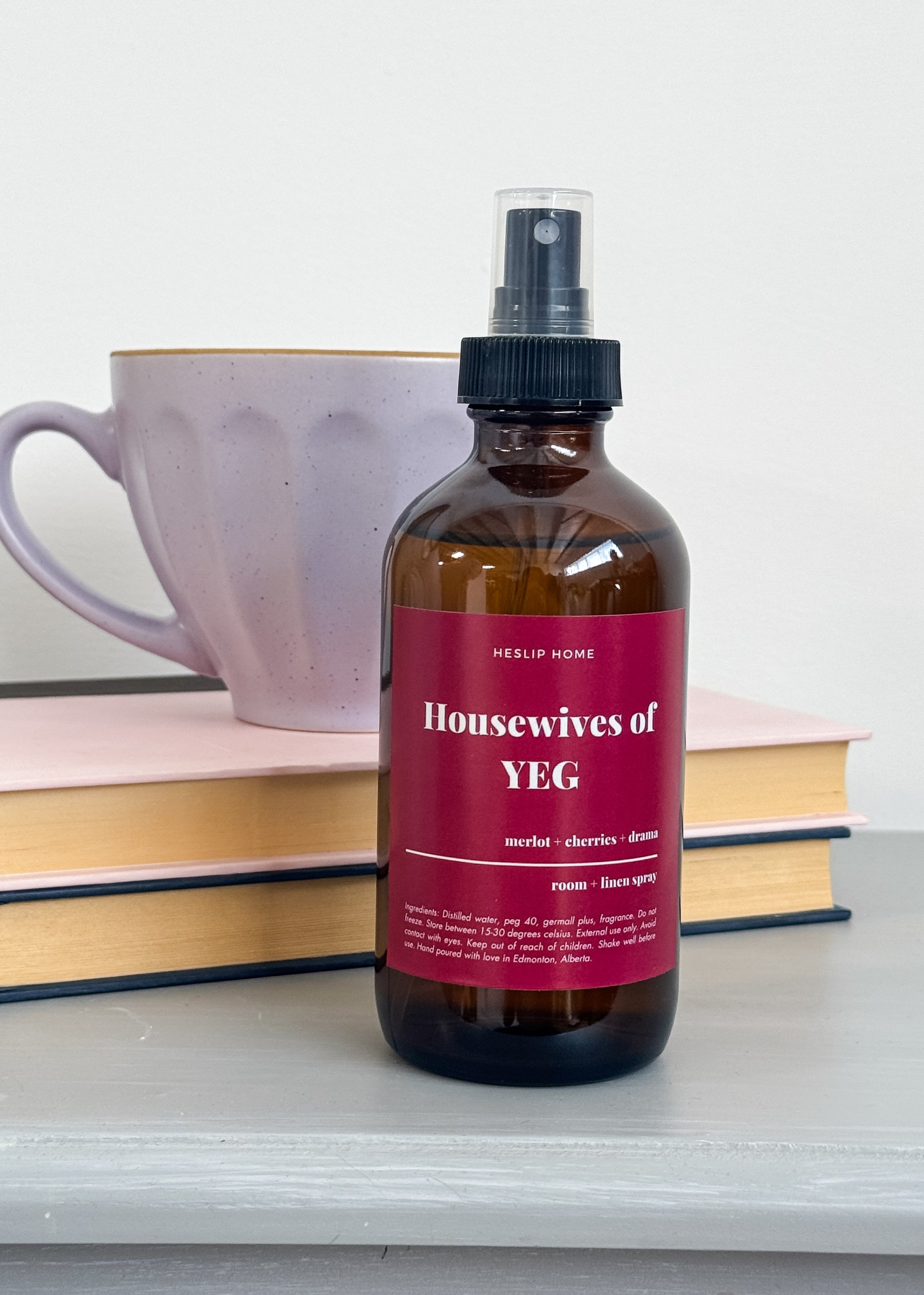 "housewives of YEG" luxury room and linen spray smells like merlot wine and drama, handmade in Edmonton