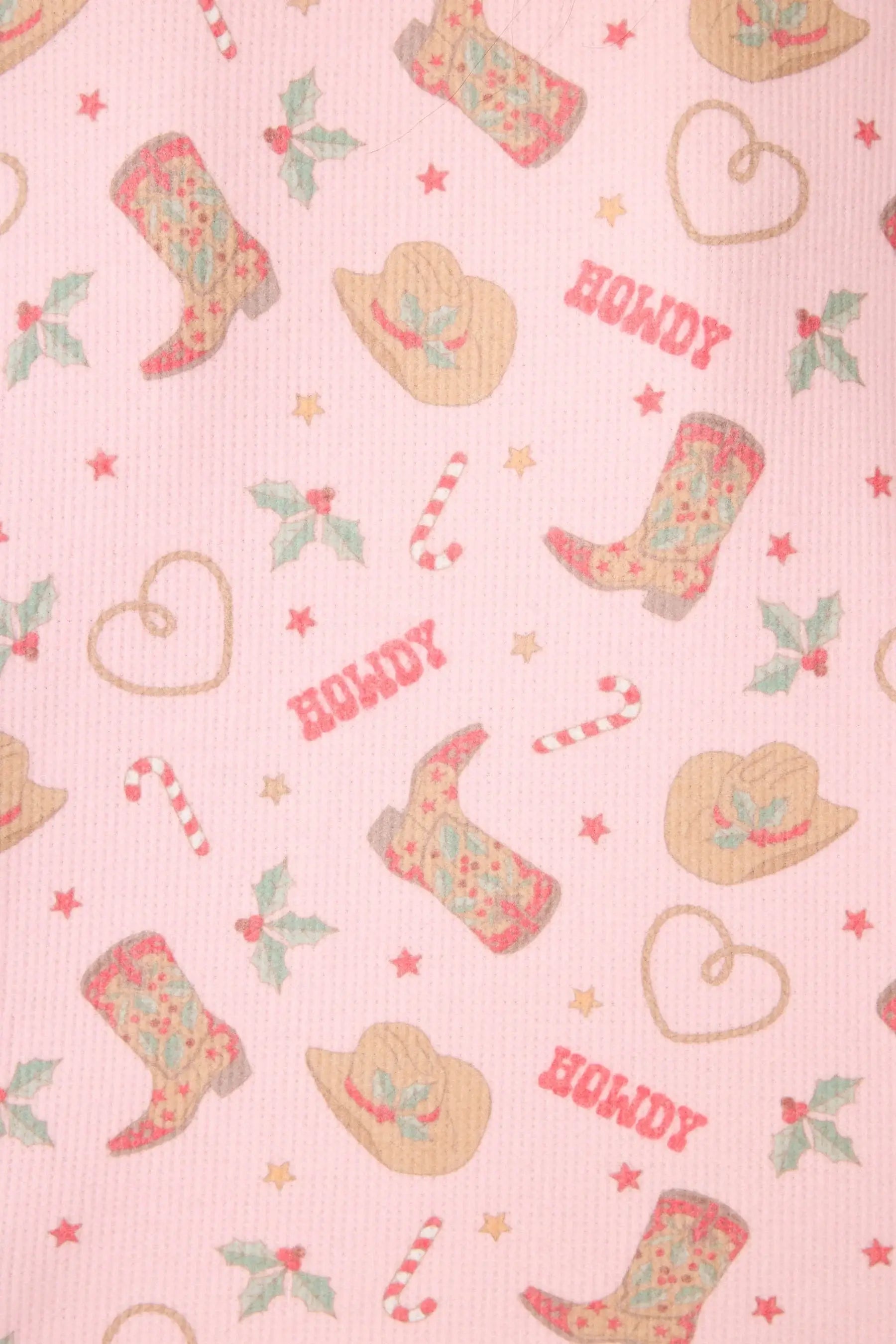 Women's Boyfriend Boxer Waffle Shorts Set pinky howdy western PJ Salvage