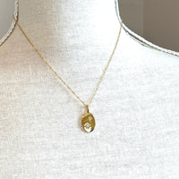 Oval Stone Necklace | GOLD