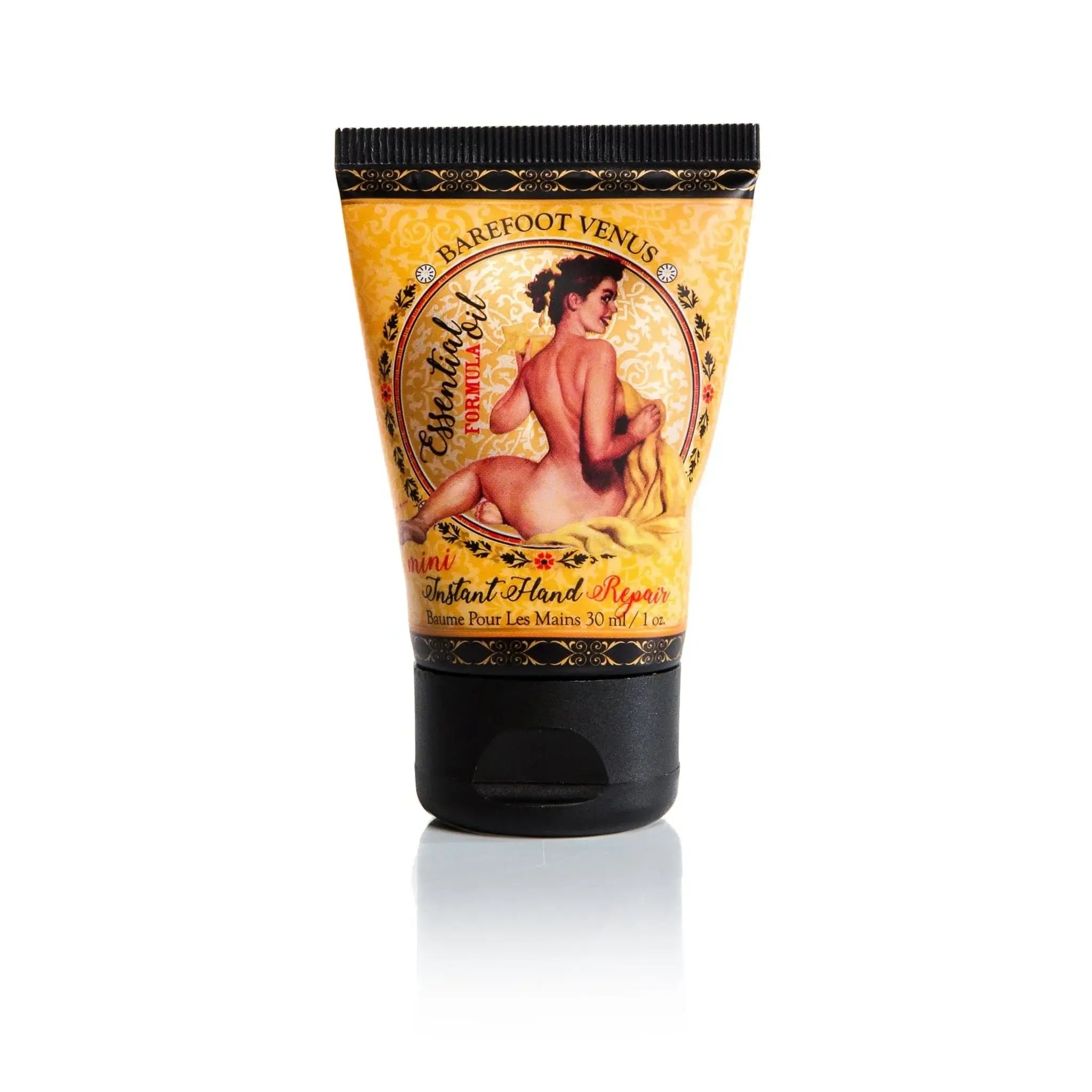 Essential Oil mini hand repair on the go 1 oz with vintage graphic on label by canadian brand Barefoot Venus