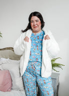 ivory white  cozy cardi jan marie women's fluffy sweater coat with hood