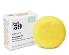 Jack59 Travel Buddies Shampoo Bar in bright yellow for normal hair, designed for travel convenience.