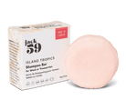 Jack59 Travel Buddies Shampoo Bar in Island Tropics for weak or treated hair, featuring a pink solid bar and eco-friendly packaging.