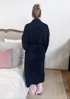 Black Chenille Cloud Spa Robe | Cozy Plush Lounge