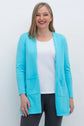 Justine Cotton Cardigan – Longline Open - Front Sweater with Pockets - Blue Sky Clothing Co - Cloud Nine Pajamas