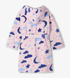 Hatley Kids Fleece Robe Night Sky pink hood detail — Cloud Nine Pajamas