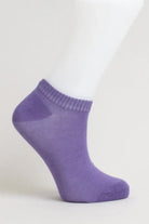 Ladies Bamboo Ankle Socks in purple, offering softness and moisture-wicking properties for active lifestyles.