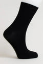 Ladies Bamboo Crew Dress Socks in black, designed for comfort, featuring moisture-wicking and antibacterial properties.