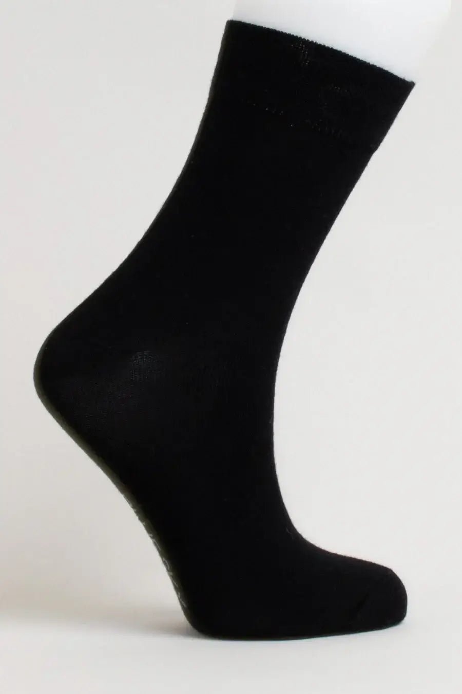 Ladies Bamboo Crew Dress Socks in black, designed for comfort, featuring moisture-wicking and antibacterial properties.