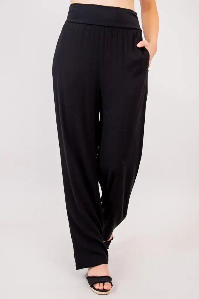 Landon Wide - Leg Pant – Linen Bamboo Flowy Comfort Pant - Blue Sky Clothing Co - Cloud Nine Pajamas