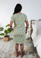 Georgia Rylan Bamboo V-Neck Nightshirt with Pockets | Limoncello Print back profile